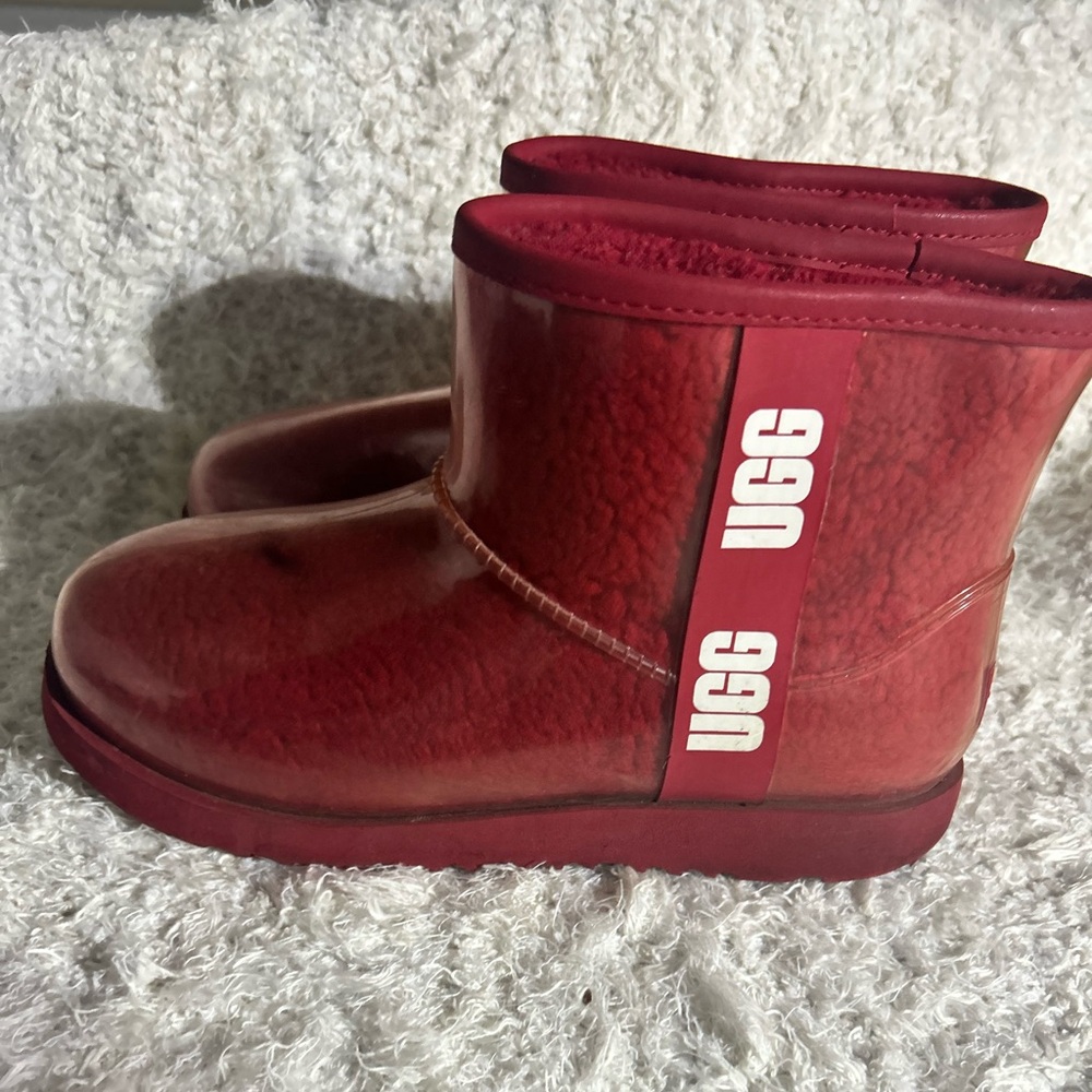 UGG Cherry Red Ankle rain Boots